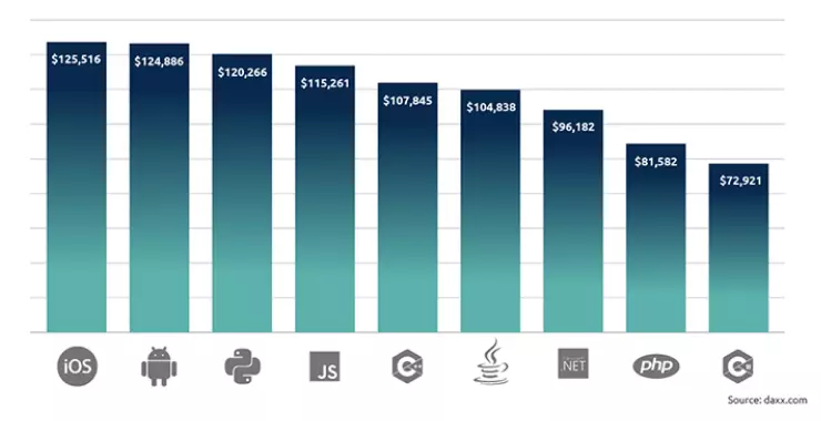 میانگین حقوق برنامه‌نویس‌ها در کشورهای مختلف
